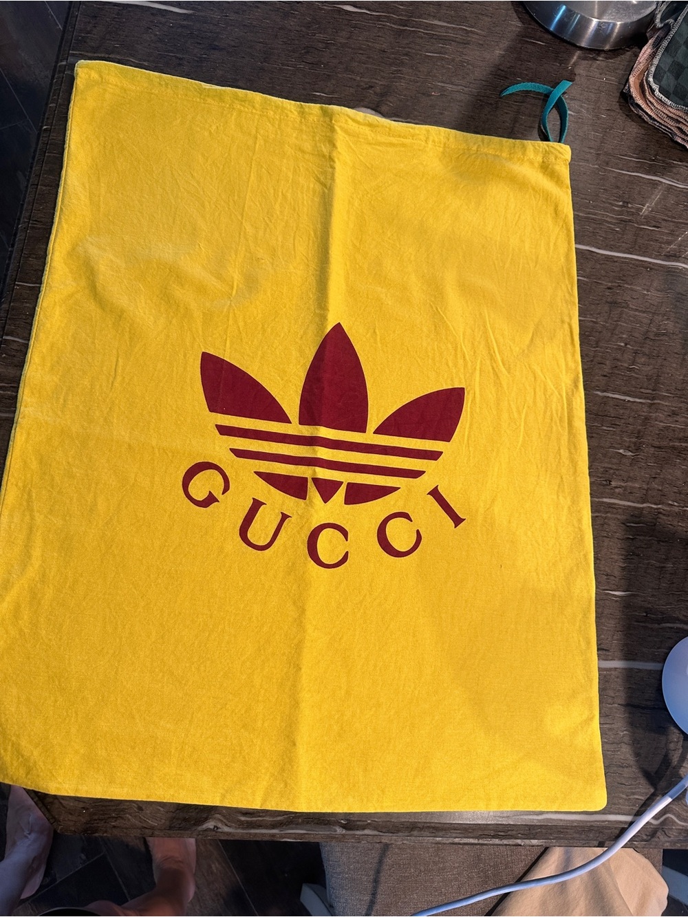 Gucci X Adidas RARE XXL 21.5 x 27 Dust Bag with Red Logo